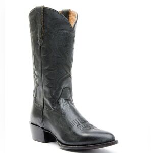 Black Leather Cowboy Cowgirl Boots